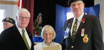 Tilson Presents Irene Gertrude Stephenson With Commemorative WWII Pin